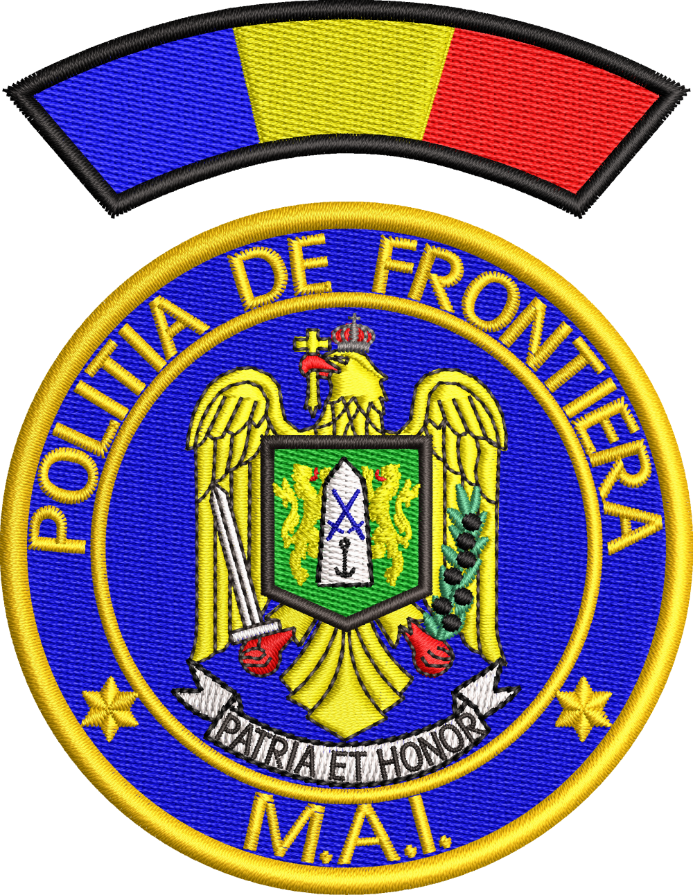 Emblema politia de frontiera romana IGPFR +  EMBLEMA TRICOLOR MANECA